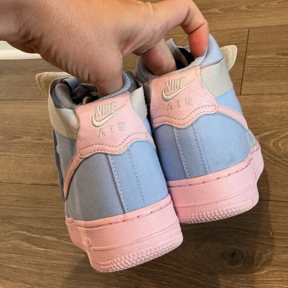 Nike Air Force 1 High Top Sneakers Womens US 6 Girls Pink Blue Tennis Shoe 36.5 - Picture 8 of 10